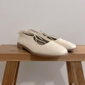 Cream Leather Ballet Flats